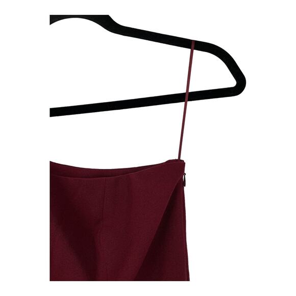 Dress the Population dress burgundy Tiffany one shoulder midi Medium M - Picture 4 of 8